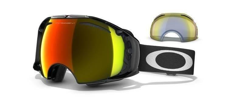 OAKLEY Gogle AIRBRAKE Jet Black/Fire Iridium & H.I. Yellow 57-701
