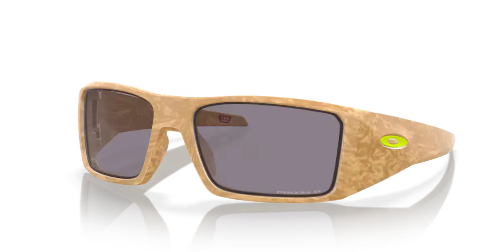 Oakley Sunglasses HELIOSTAT Coalesce Collection Matte Stone Desert Tan / Prizm Grey Polarized OO9231-17