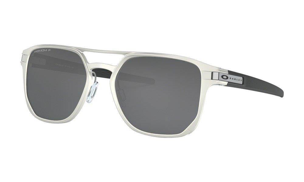 Oakley Sunglasses LATCH ALPHA Matte Silver/Prizm Black Polarized OO4128-01