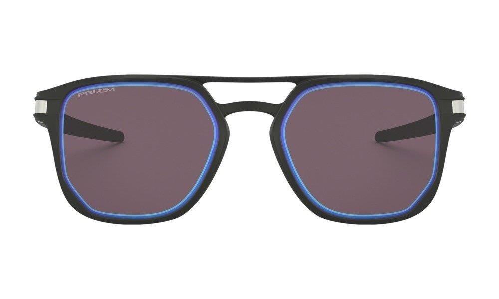 Oakley Sunglasses LATCH ALPHA Matte Black/Prizm Grey W/ Sapphire Alt Iri OO4128-06