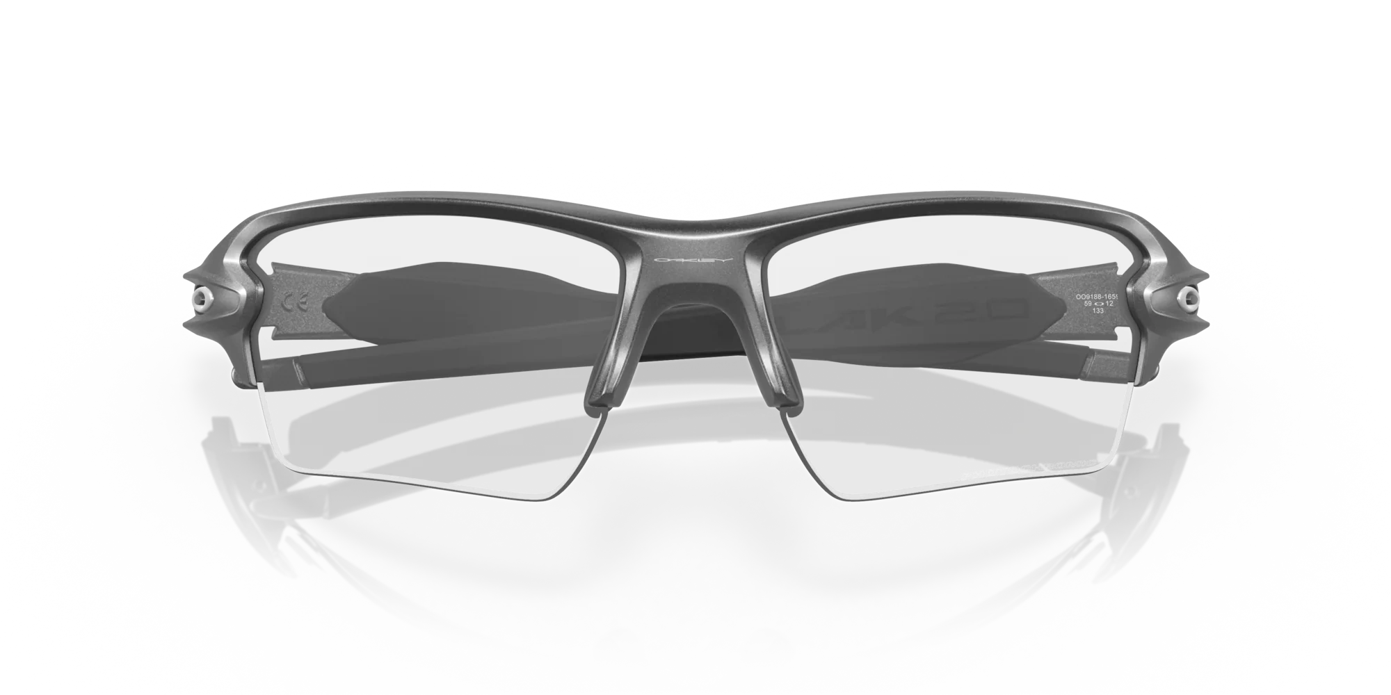 Oakley Sunglasses FLAK 2.0 XL Steel/Black Iridium Photochromic Activated OO9188-16
