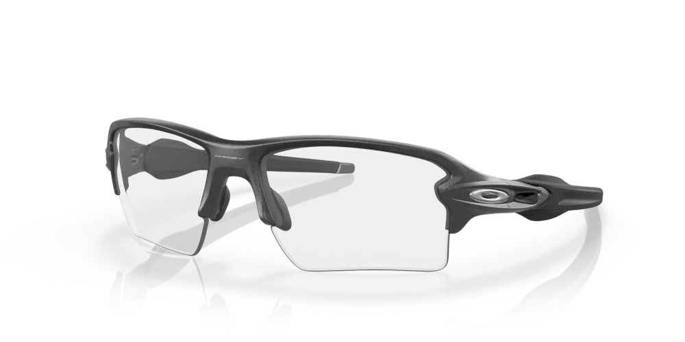 Oakley Sunglasses FLAK 2.0 XL Steel/Black Iridium Photochromic Activated OO9188-16
